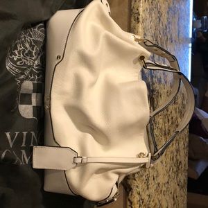 Vince Camuto, Winter White leather handbag.